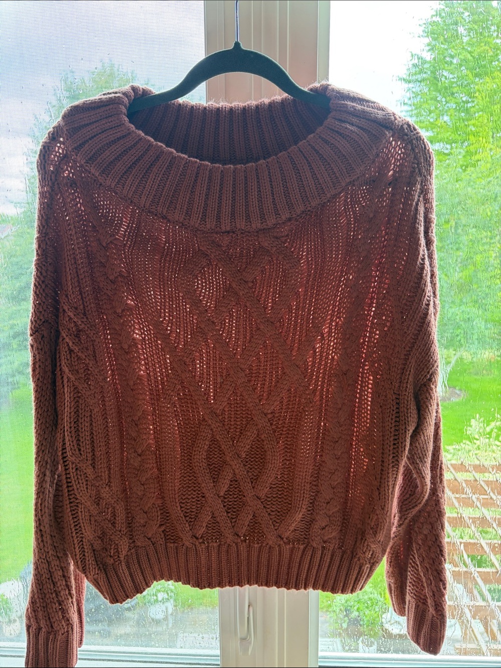 Aakaa Chunky Cable Knit Turtleneck Sweater - Brown